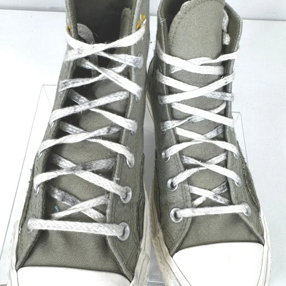 Converse Chuck Taylor All Star Lift Platform High Top Green Floral Embroidery W8